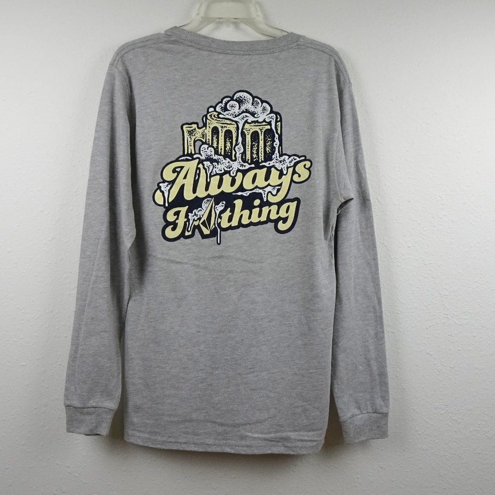 Volcom Beer T-Shirt Men's Size S Gray Long Sleeve Always Frothing